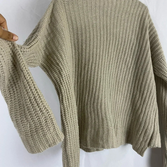 VINCE Textured Knit Neutral Tan Yak Wool Sweater S - Picture 5 of 7